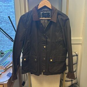 JCrew dark olive brown barn coat size M